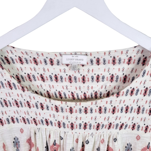 Lucky Brand | Tribal Aztec Pattern Blouse | Size Large - Picture 3 of 9